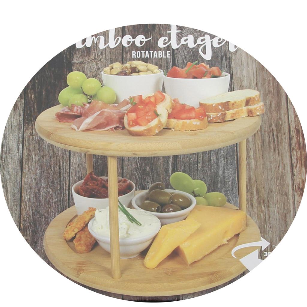 BAMBOO TURNTABLE PLATE SERVING PLATE