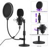 USB Microphone Gaming Mic Kit Cardioid Condenser Podcast Microphone with Desktop Stand Shock Mount