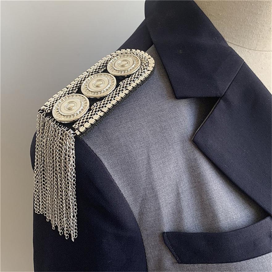 Vintage Clothing Suit Accessory Metal Tassel Shoulder Badge