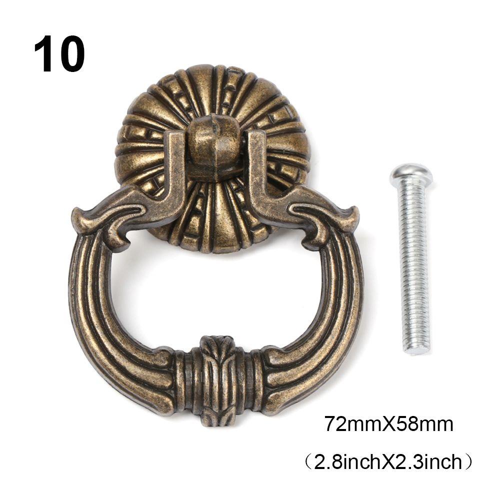 Ring Pattern European Style Retro Furniture Knobs Single Hole Bronze Handles Wardrobe Pulls