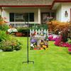 Подставка для садового флага с 5-зубчатым основанием Сверхпрочный погодоустойчивый металл Уличный двор Патио 12x18 дюймов Держатель для флагштока с пастушьим крюком