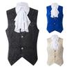 Men's Medieval Clothing Retro Casual Vest Halloween Tuxedo Jacket Medieval Costume Sleeveless Lapel Gentleman Party Renaissance Tailcoat