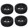 4Pcs RC Rubber Tires 12 Holes Perfect Grip Force Cushioning Function RC Wheel Rim Tires for 1 8 RC Car