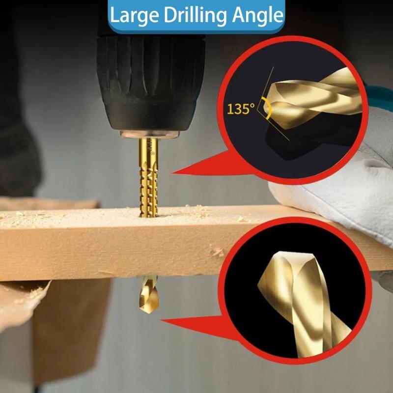 6pcs Twist Drill Bit Set 3-8mm Suitable for Serrated Grooving Cutting Tap Spiral Metal Plastic Hole Woodworking Tools