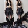 Puffy Cake Skirt: Women's High Waist Y2K Lace-up Slimming Short Skirt (Dark) European & American Style