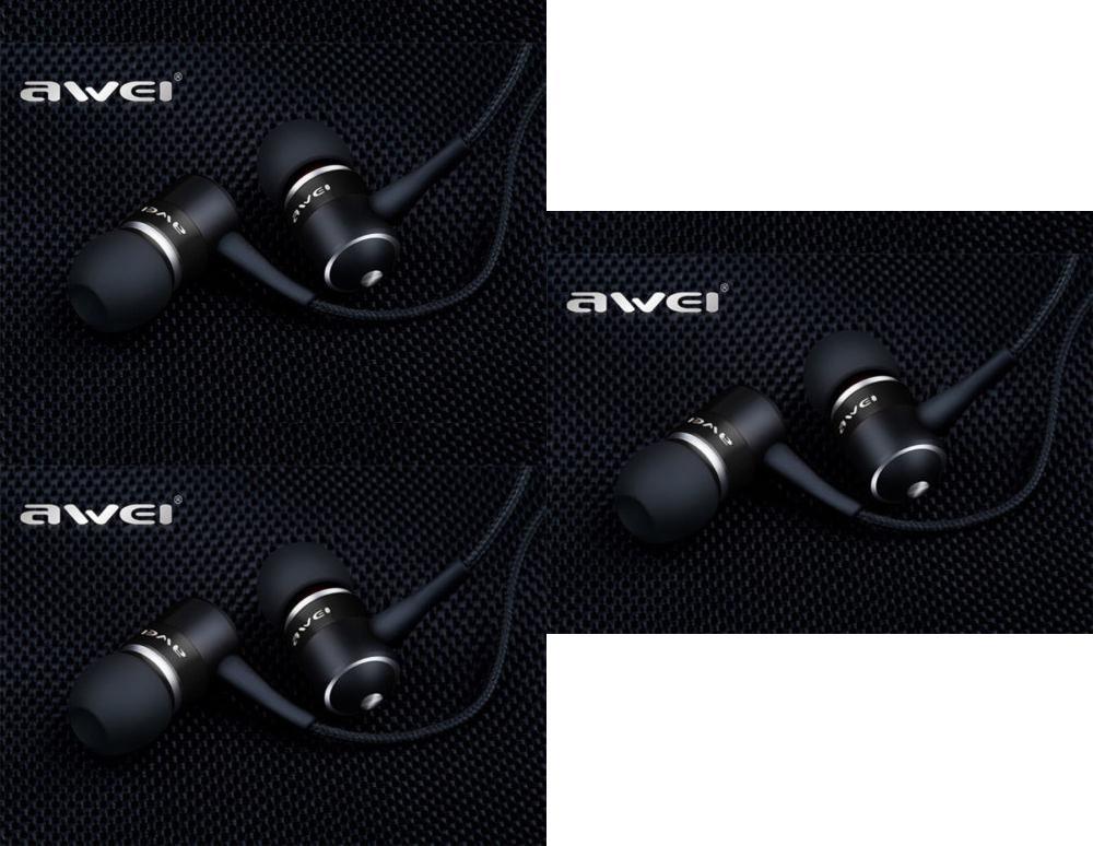 Для телефонов MP3-плееров Наушники Awei Q3 Премиум-качества Супербас Шумоизолирующие наушники