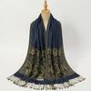 Classic Embroidery Cashew Pattern Retro Fashion Shawl Elegant Ladies Versatile Breathable Fringed Scarf Women