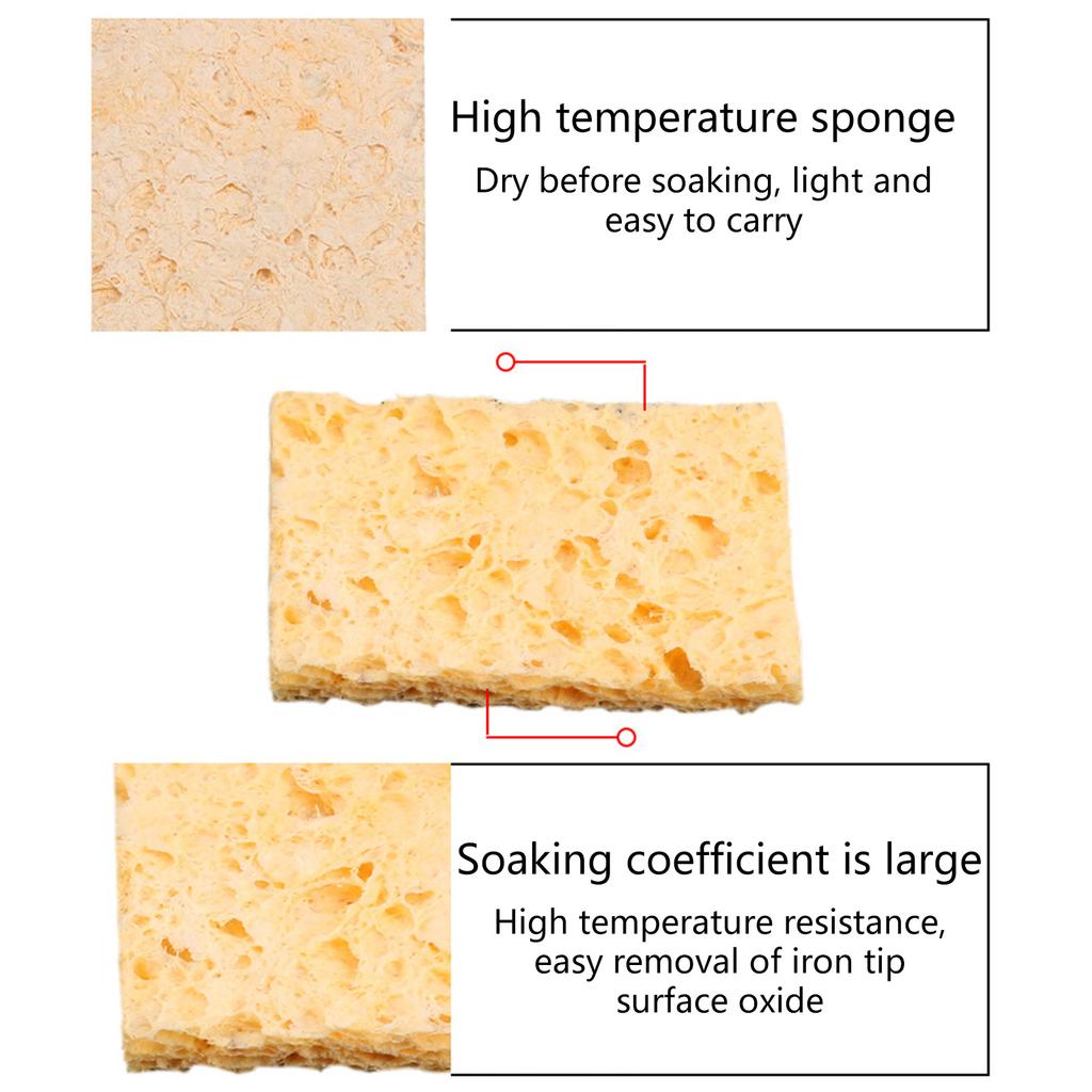 5 шт. губка для чистки головки электрического паяльника, высокая термостойкость, удаление олова, вспомогательный инструмент для сварки