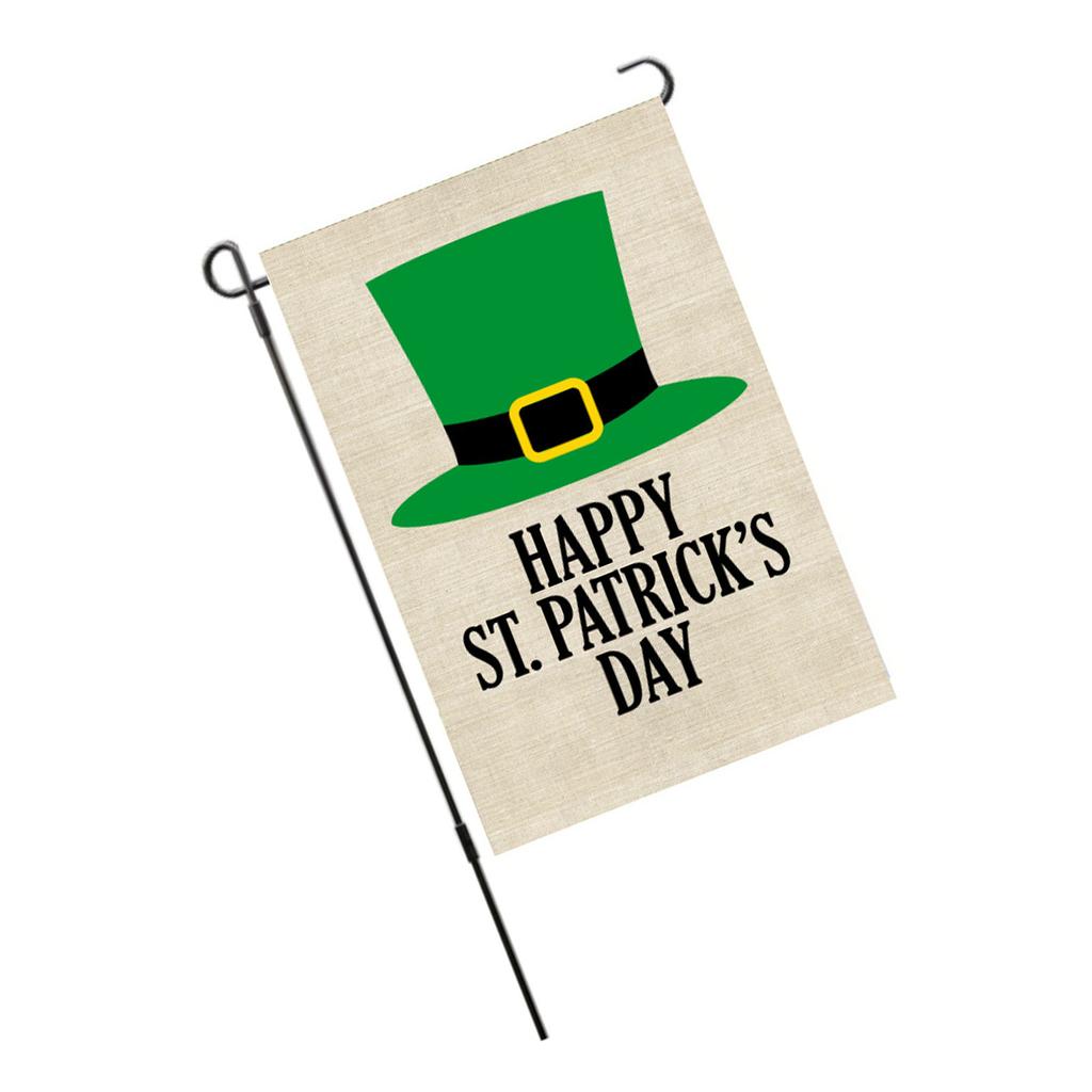St Patricks Day Flag Double Sided Decorative Fade Resistant Garden Leaf Flag for Lawn Courtyard