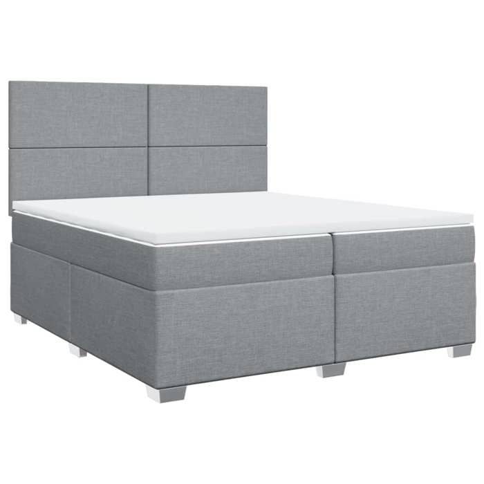 Maison Exclusive - Sommier à lattes de lit avec matelas Gris clair 200x200cm Tissu