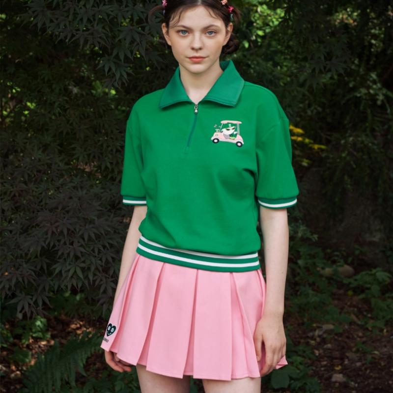 Goxo Half Pullover Green  Women  Swag Cart Collar