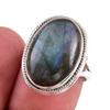 Натуральный драгоценный камень лабрадорит 925 пробы цельное ювелирное кольцо из стерлингового серебра размер 7 P7U95