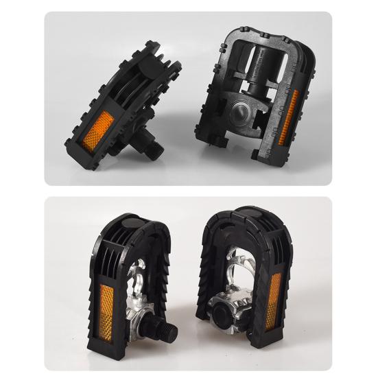2Pcs Bike Pedals Folding Bicycle Pedals with Smooth Bearings High Strength Ultra-light Universal Simple Installation Bicycle Flat Pedals