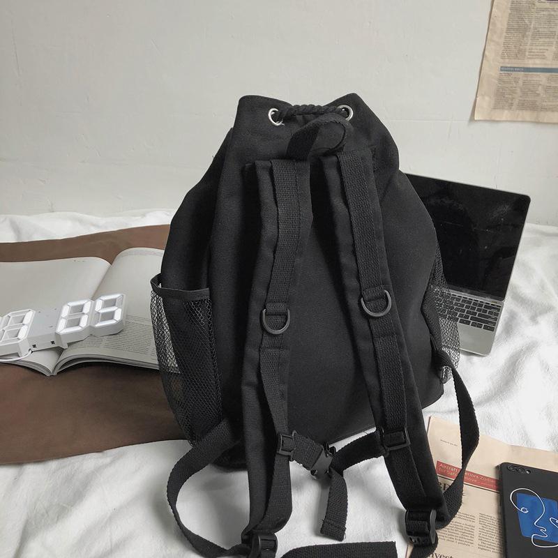Drawsting Backpacks For Women Casual Canvas Lady Backpacks Light Weight Students Shoulder Bag Large Capacity Travel Rucksack CLE