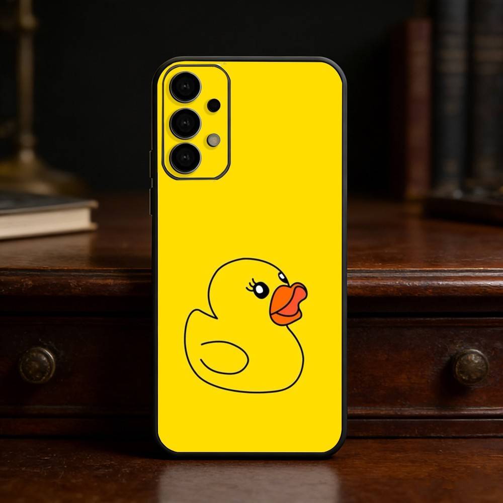 Желтая Утка Милый Чехол Для Телефона Для Samsung S25,S24,S21,S22,S23,S30,Ultra,S20,Plus,Fe,Lite Черный Корпус