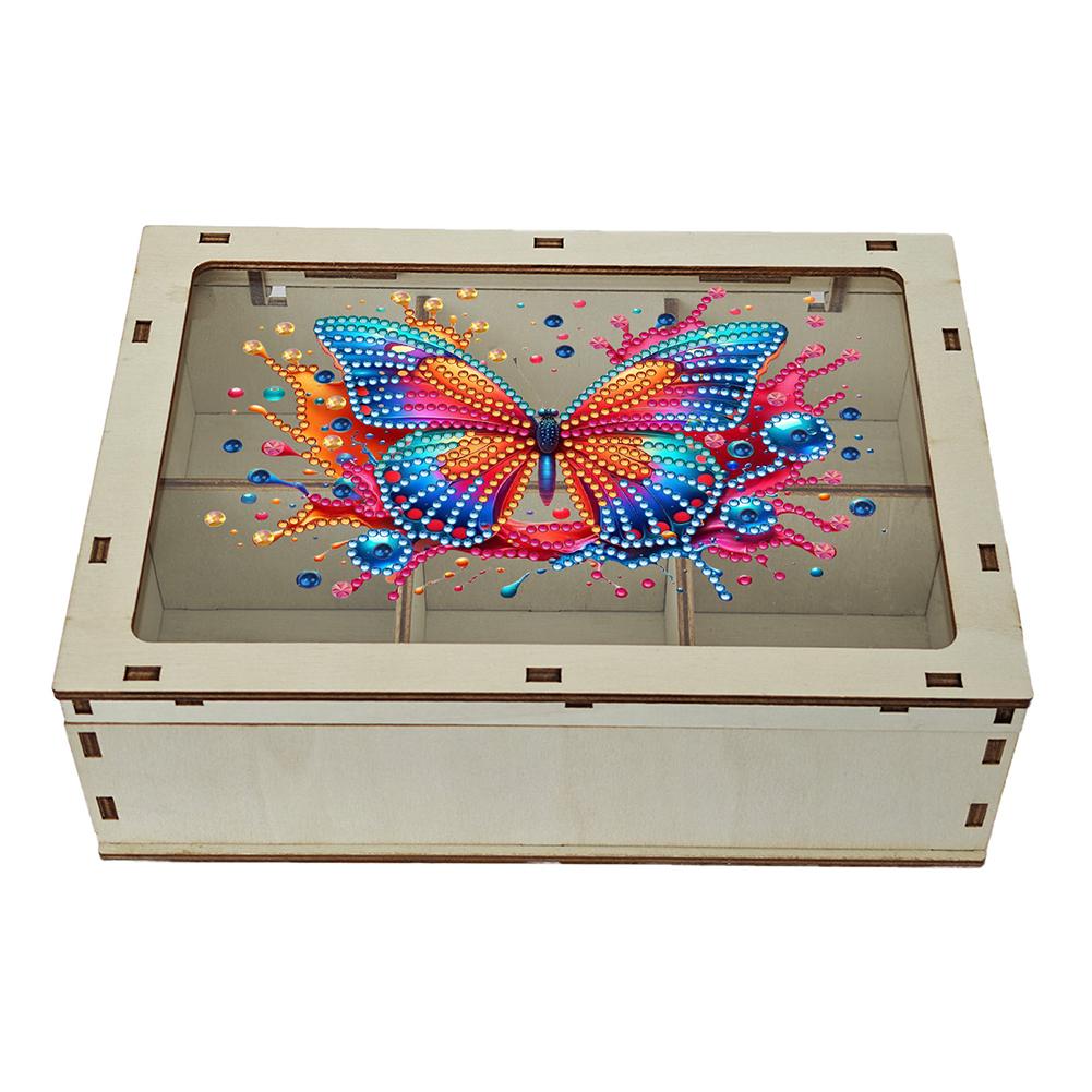 DIY 5D Diamond Painting Jewelry Box Wooden Box Diamond Art Jewelry Storage Case Diamond Painting Container Box for Women Girls