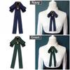 Girls Gorgeous Costume Pearl Tassel Ribbon Bow Tie Collar Pin Cravat Brooch