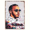 Vintage Lewis F Racing Geometric Metal Wall Art  Durable Aluminum Tin Sign Es Colorful IndoorOutdoor Decor for Ho
