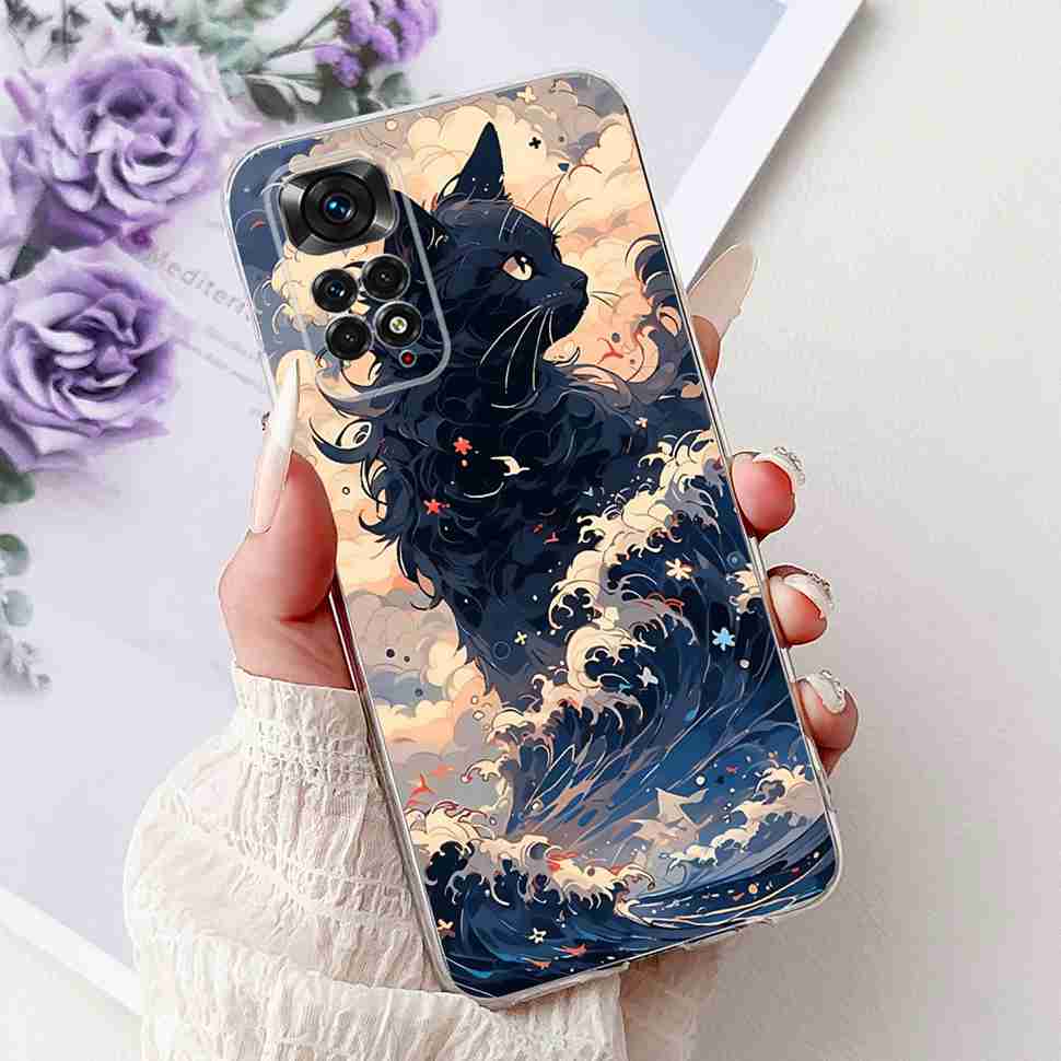 Чехол с ярким цветком для Xiaomi Redmi Note 11 4G, силиконовый, мягкий, ударопрочный задний чехол для Redmi Note 11S Note11s Note11 4G