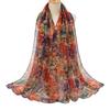 Spring Fashion Oil Painting Floral Viscose Scarf Lady Print Voile Shawls and Wraps Pashmina Foulards Muslim Hijab 180*72Cm
