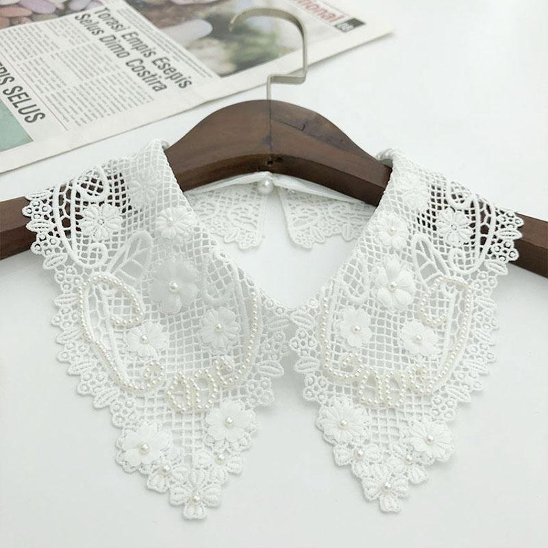 Beading Fake Collar Women Elegant Diamond Detachable Collars for Woman False Shawl Shoulder Wrap Lapel False Collars Woman Tie