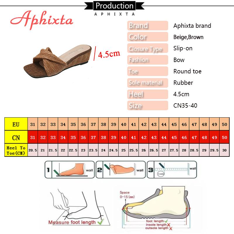Fashion Aphixta Women Wedge Heel Slides 4.5m Med Heels Outside Slippers for Women Summer Beach 2025 Trend Shoes Sandalias De Mujer