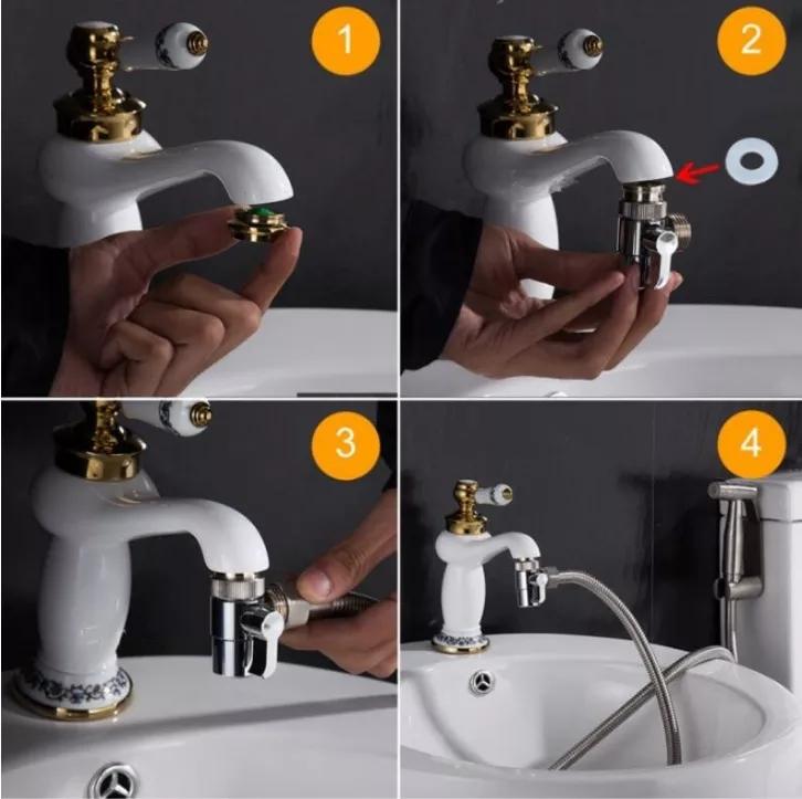 Bidet Shattaf Stainless Steel Modern Wall-Mounted Hand Held Toilet Sprayer Set