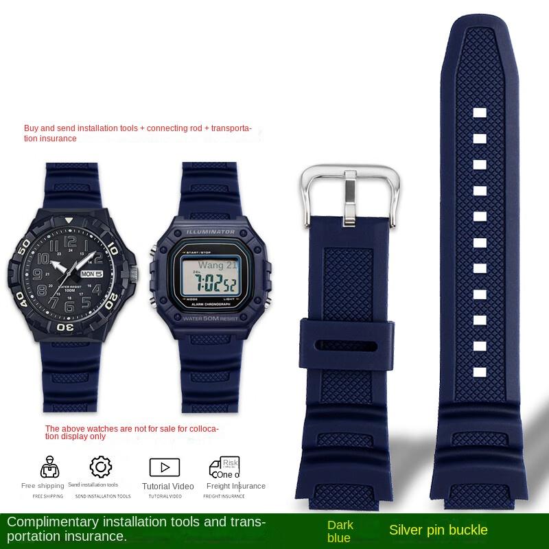 Разноцветный силиконовый ремешок для часов Casio W-218H MRW-210H ae-1200 /1100 / f-108 /sgw300 /400 /w-800h Замена мужского резинового ремешка