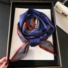 Long Double-Layer Fresh And Simple Scarf Decorative Silk Scarf Commuting Spring And Summer Diagonal Scarf Versatile Thin Narrow Streamer