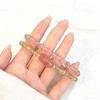 Ladies Handmade Pixiu Bracelet, Strawberry Quartz Citrine Combo, Sweet Chinese Style Travel Gift