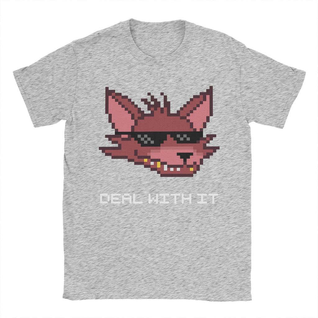 Мужские Футболки Фредди Бонни Игра Фокси Deal With It 100% Хлопок Одежда Удивительная Футболка с Круглым Вырезом Футболка Большого Размера