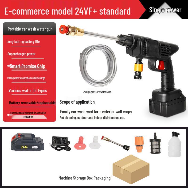 Беспроводной электрический пистолет для мойки автомобилей высокого давления с аккумуляторной батареей