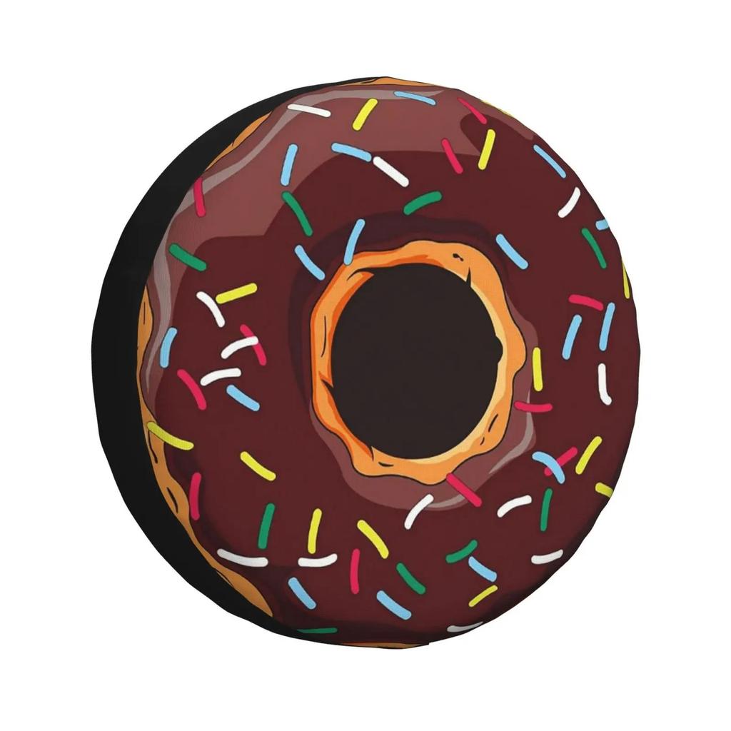 Chocolate Sprinkles Donut Graphic Custom Spare Tire Cover for SUV Camping Adventure Protective Accessory