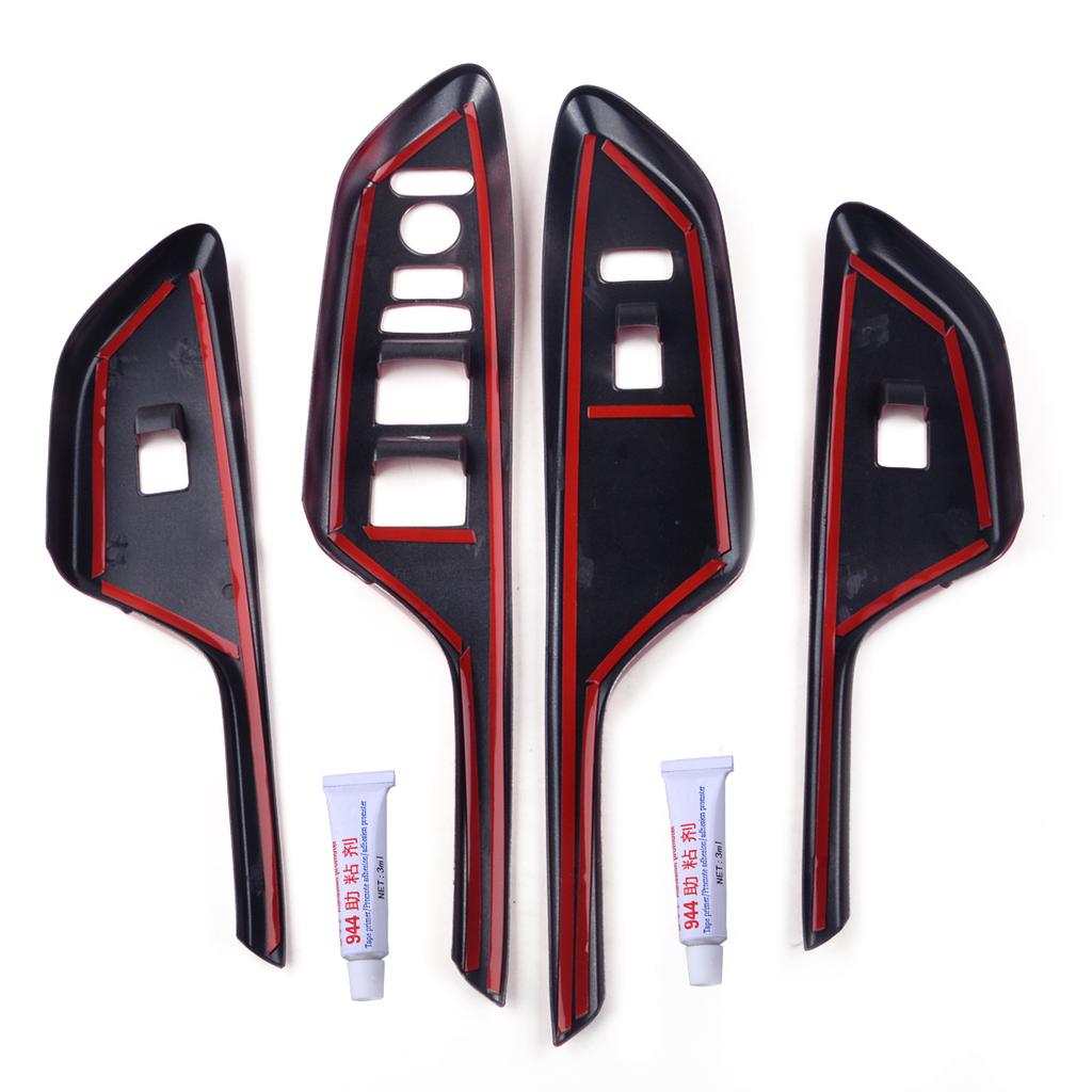 Beler красный автомобильный дверной переключатель, кнопка подъема окна, панель, накладка, рамка, подходит для Honda Civic LHD 2016 2017