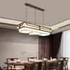 2025 Modern Chinese Style Chandelier In Walnut & Golden Sandalwood for Zen Tea Room or Bar
