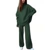 Women Knitted Suit Soft Turtleneck Long Sleeve Sweater Wide Leg Pants Commuter 2 Pieces Sets Autumn Winter Homewear