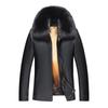 Короткая бархатная куртка большого размера для мужчин среднего и пожилого возраста из овчины, подкладка из золотистой норки, воротник из меха лисы