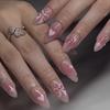 French Chic Heart Bow Star Wearable Nails - Sweet European & American Medium Long Designs