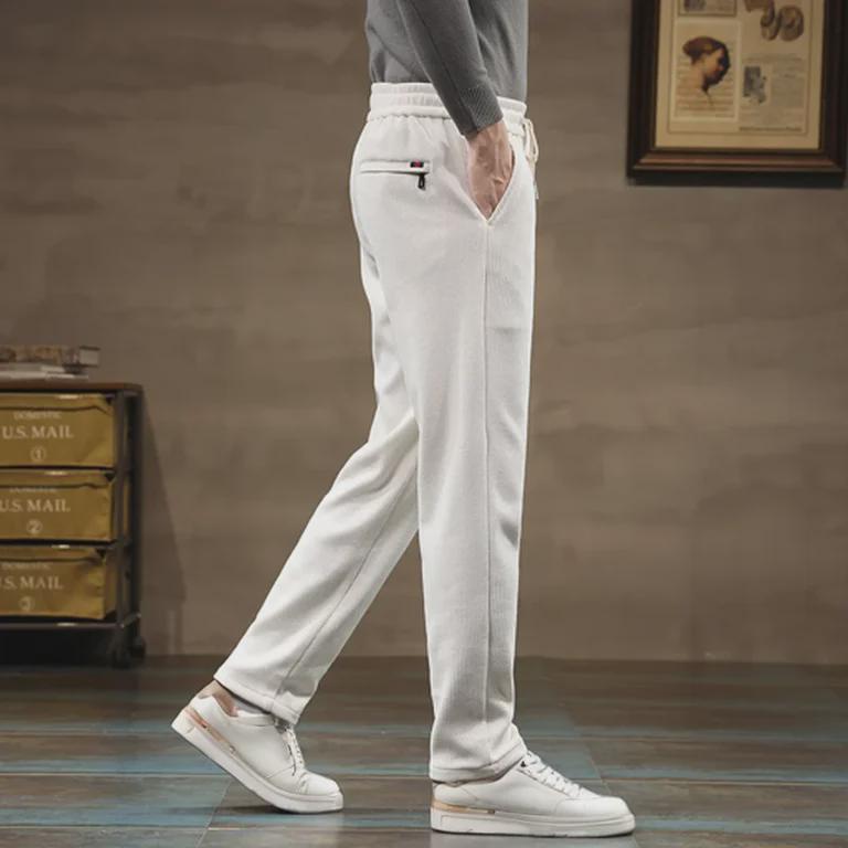 Премиальные мужские ветрозащитные брюки из норкового бархата на весну и осень