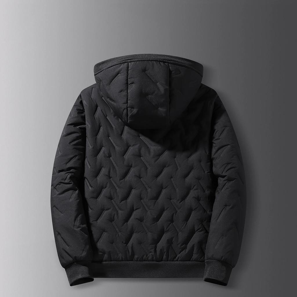 Мужское зимнее хлопковое пальто с утолщенной флисовой подкладкой и воротником-стойкой, парка, мужская верхняя одежда, повседневные утепленные куртки с капюшоном, ветрозащитные