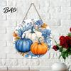 Indoor And Outdoor Autumn Accents Harvest Festival Welcome Sign for Front Door, Rustic Wooden Hanging Pumpkin Door Hanger with Hemp Rope, Plaque Fall