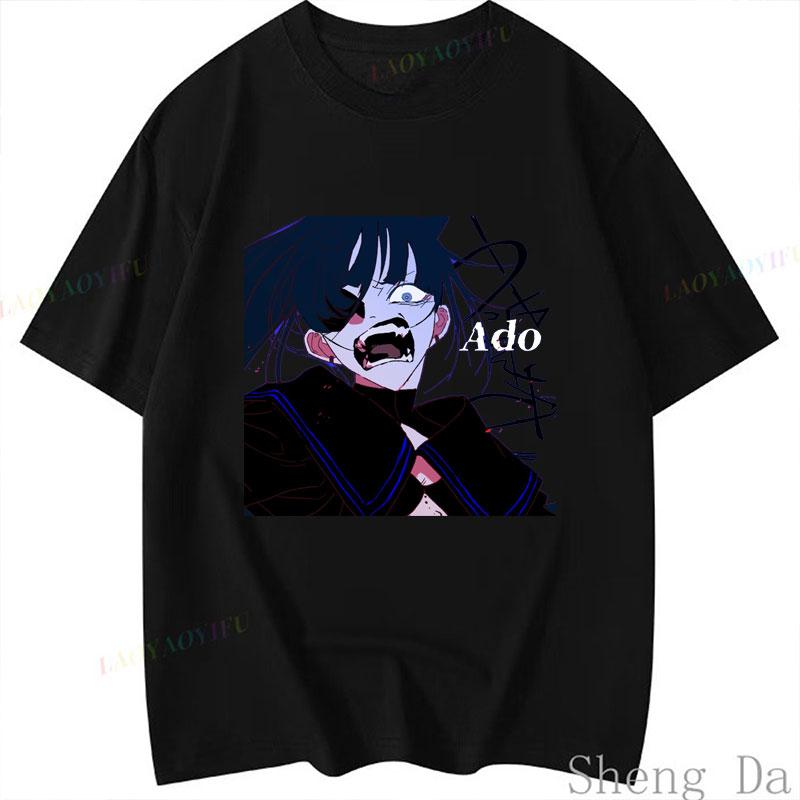 Camisetas Ado T Shirt Polyester Short Sleeve Popular Anime Shirt Unisex Kawaii Cute Cool Cartoon Classic Streetwear Tops