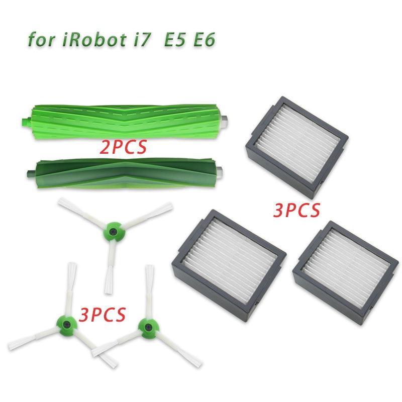 Аксессуары Кисть-рулон Боковая щетка Hepa-фильтр для iRobot Roomba i7 E5 E6 I Series Робот-пылесос Запасные части