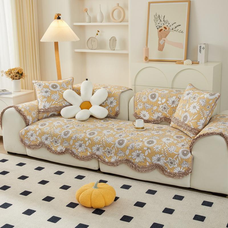 Подушка для дивана из хлопка, универсальная ткань для всех сезонов, нескользящая подушка для дивана, простой современный чехол для дивана из чистого хлопка, ткань для чехла