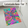 Hummingbird Garden Fantasy Theme Soft Crystal Velvet Rug Custom Name & Text Print Non Slip Floor Rug for Bedroom Living Room