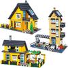 House Villa Architecture Cottage Model Building Blocks Bricks Friends for Girl Beach Hut Modular Home Village Creative City Shop