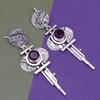 Серьги из серебра 925 пробы с аметистом и драгоценными камнями, серьги ручной работы, фиолетовые