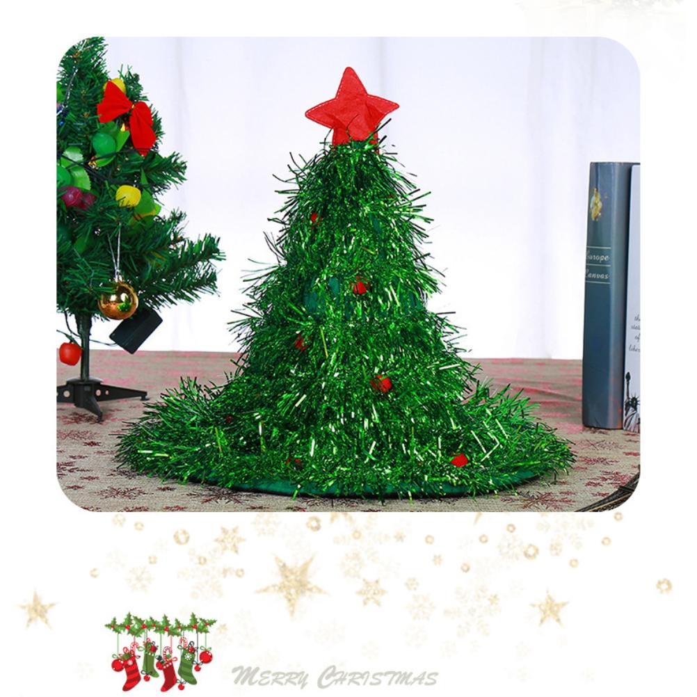 Luminous Christmas Tree Hat with Star for Christmas Party Fancy Dress Props for Kids Adult Xmas
