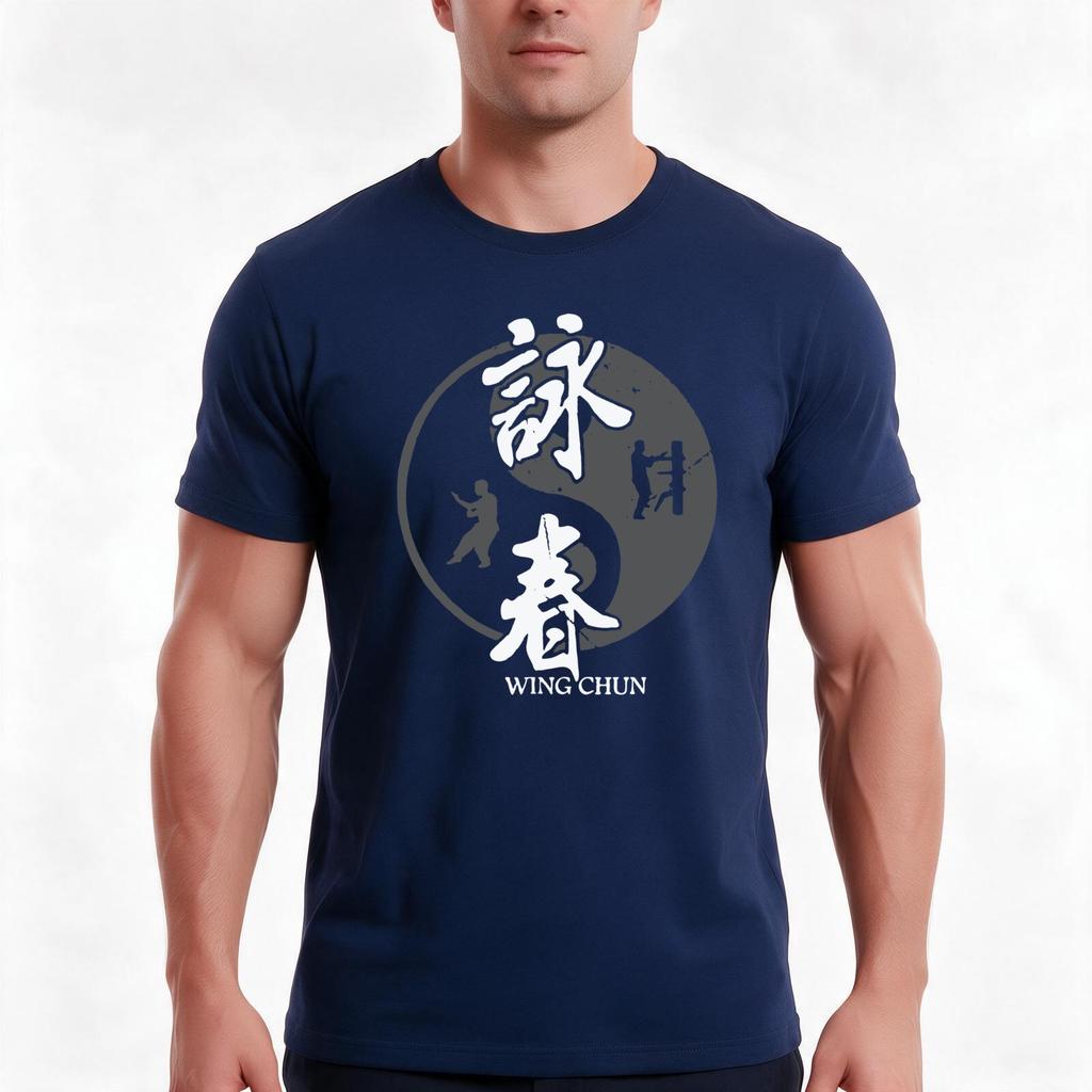 Wing Chun Tshirt Summer Casual Cotton Tee Oversized Streetwear Tops Vintage Graphic Print Loose Fit Short Sleeve