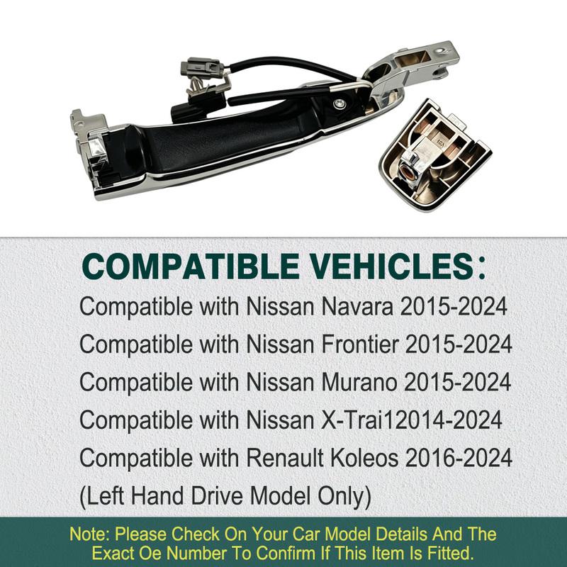 80640-5RF0B Chrome Smart Sensor Exterior Door Handle Front Left/Right for Nissan Navara Frontier Murano X-Trai Renault Koleos 20